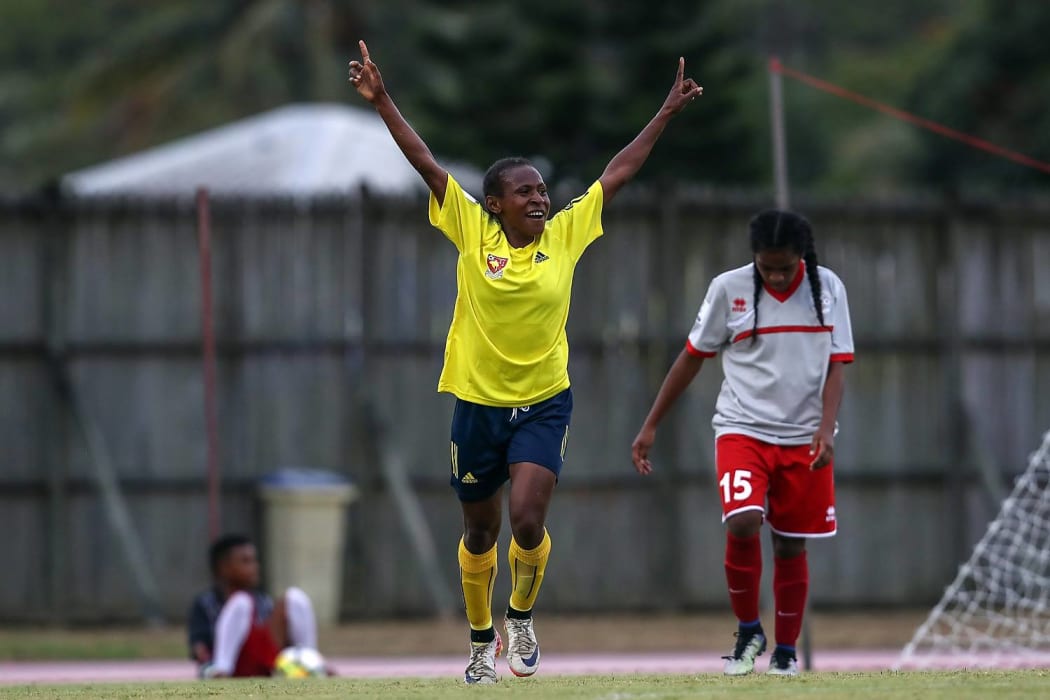Papua New Guinea's Marie Kaipu starred with five goals against New Caledonia.