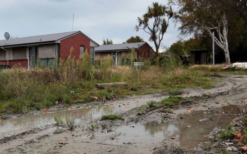 Liquefaction in the Christchurch red zone.