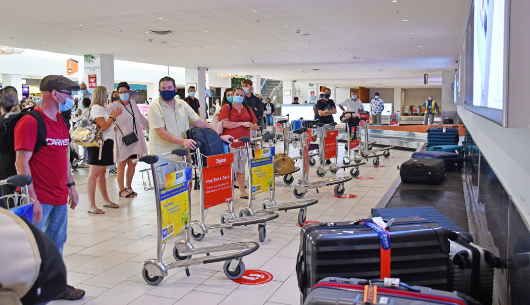 International travellers arrive at Nadi Airport.