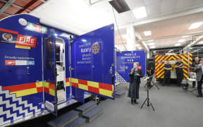 Marlborough mayor Nadine Taylor at the blessing of the Blenheim mobile community hub. Supplied/Whakatū Rotary.