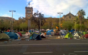 Barcelona pro independence protest camp