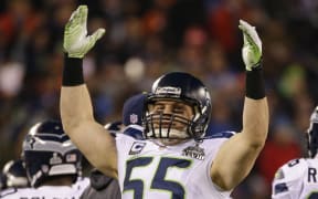 Heath Farwell of the Seattle Seahawks celebrates last year's Super Bowl win over the Denver Broncos