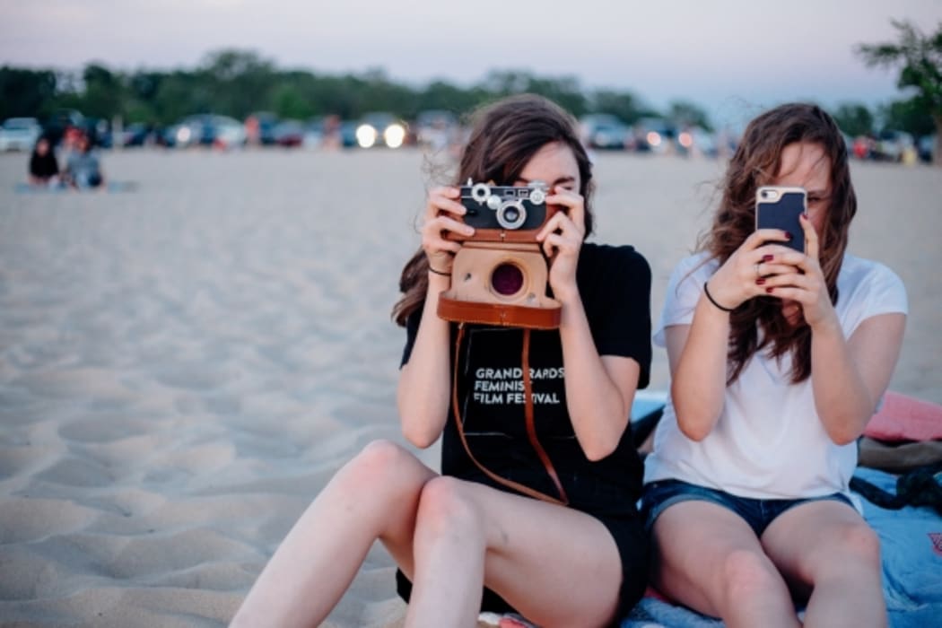 Teenagers at beach