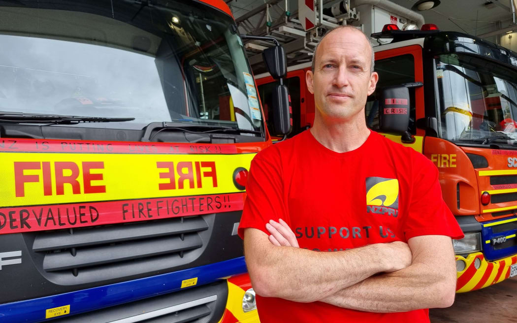 Auckland firefighters union representative Jamie Whitehead