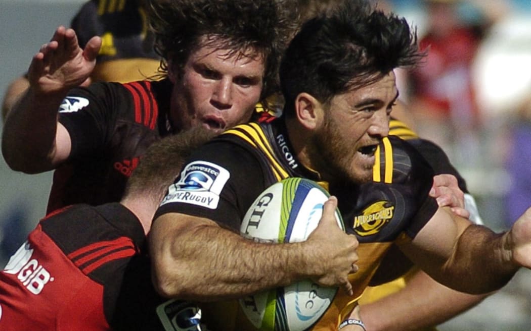 Hurricanes wing Nehe Milner-Skudder in action.