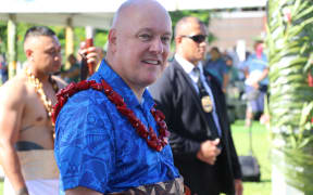 Prime Minster Christopher Luxon attends a ceremony to bestow on him a matai title, 16 March 2026, Apia.