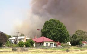 Firefighters protected homes around Gellibrand as the fire threatened the town.