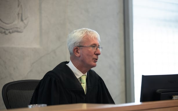 Manukau District judge David McNaughton at the sentencing of Mihi Bassett.