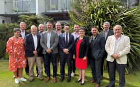The members of the Canterbury Mayoral Forum at their recent meeting when they met with new South Island Minister James Meager.