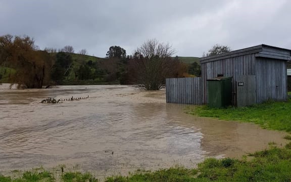 Torrential rain has caused flooding in Whangara.