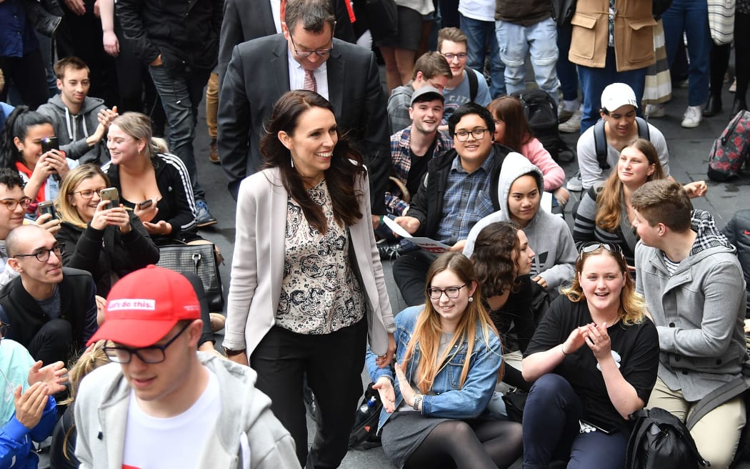 Jacinda Ardern during a visit to Victoria University in September.