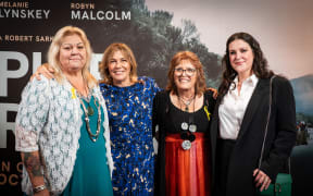 Sonya Rockhouse, Robyn Malcolm, Anna Osborne and Melanie Lynskey at the premiere of Pike River in Greymouth.