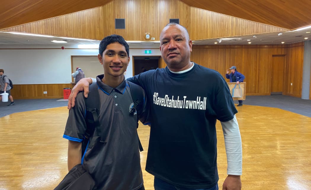 Nelson Ofa, 16, with Kennedy Maeakafa Fakana’ana’a-ki-Fualu, a Tongan community worker