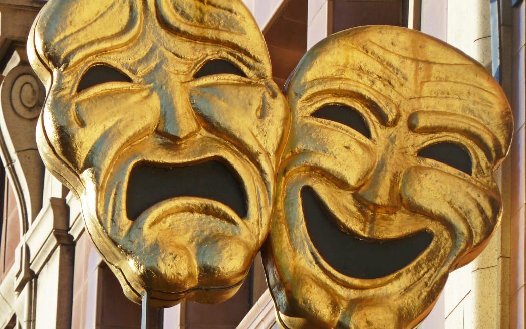 Tragedy and comedy masks are traditional representations of acting and theatre.