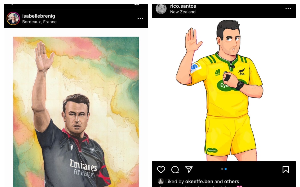 Fan art of referee Ben O'Keeffe
