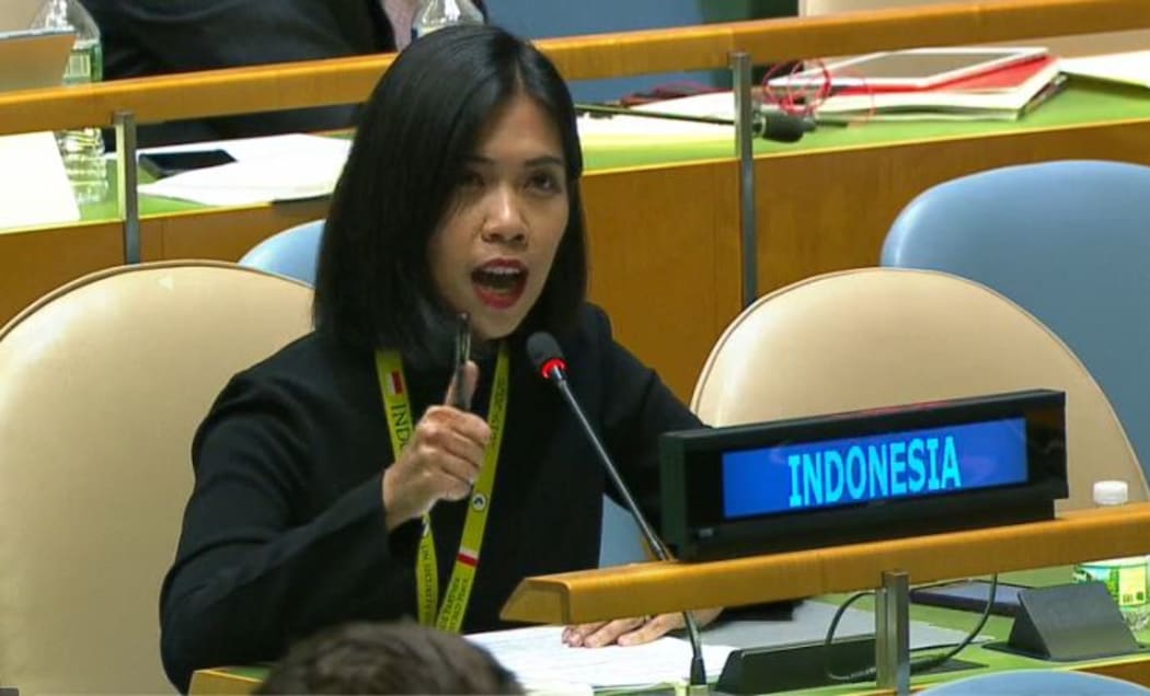 Indonesian representative at the UN General Assembly in New York, September 2017.