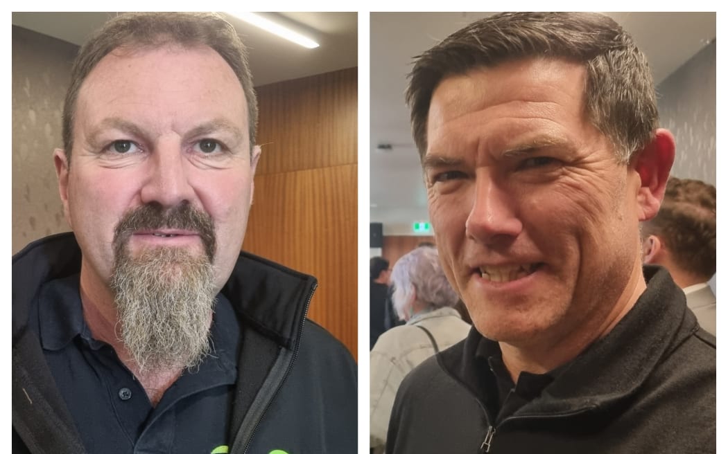 Dynamech director Craig Douds (L) and Group Manager of Symonds Group, Dean Eggers (R) said they were interested in the opportunities the development of the proposed windfarm could present for their industries.