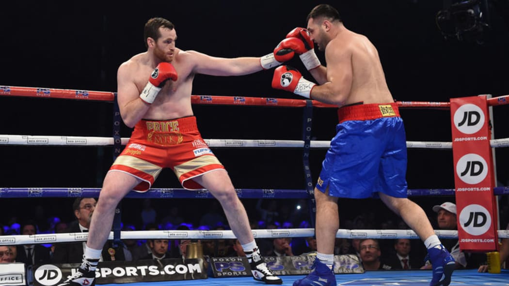 David Price (left) in action against Christian Hammer.