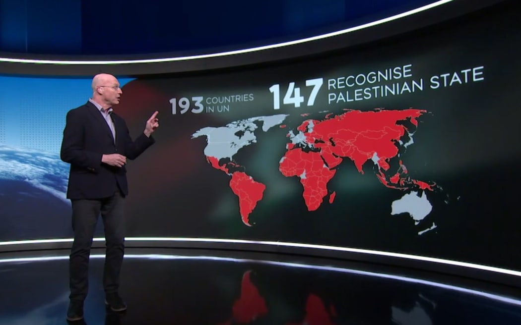 TVNZ's Simon Mercep pointing out how New Zealand is one of few countries yet to recognise a Palestinian state - or signaling an intention to do so.