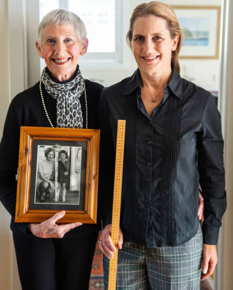 Jeannie Preddey and her inspirational teacher Sally Barrett today.