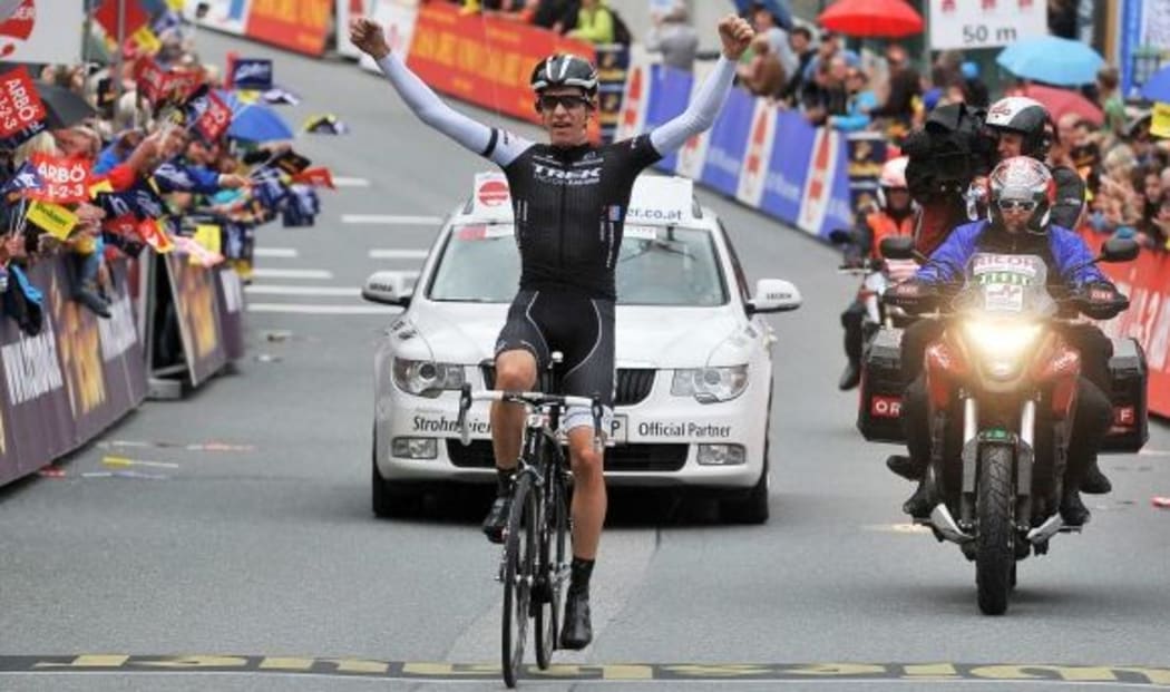 Jesse Sergeant wins a stage on the Tour de Flanders last year before he was knocked down by a service vehicle.