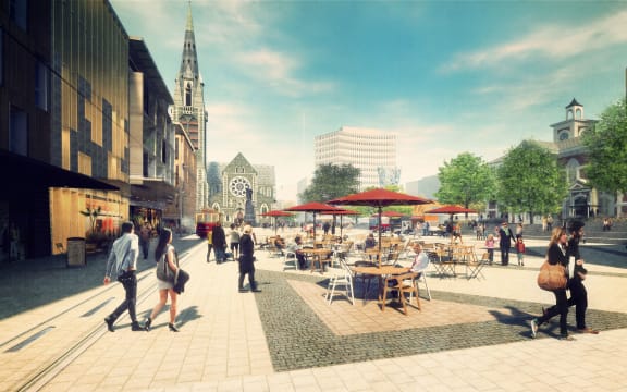 An artist's impression of the newly refurbished Cathedral Square.