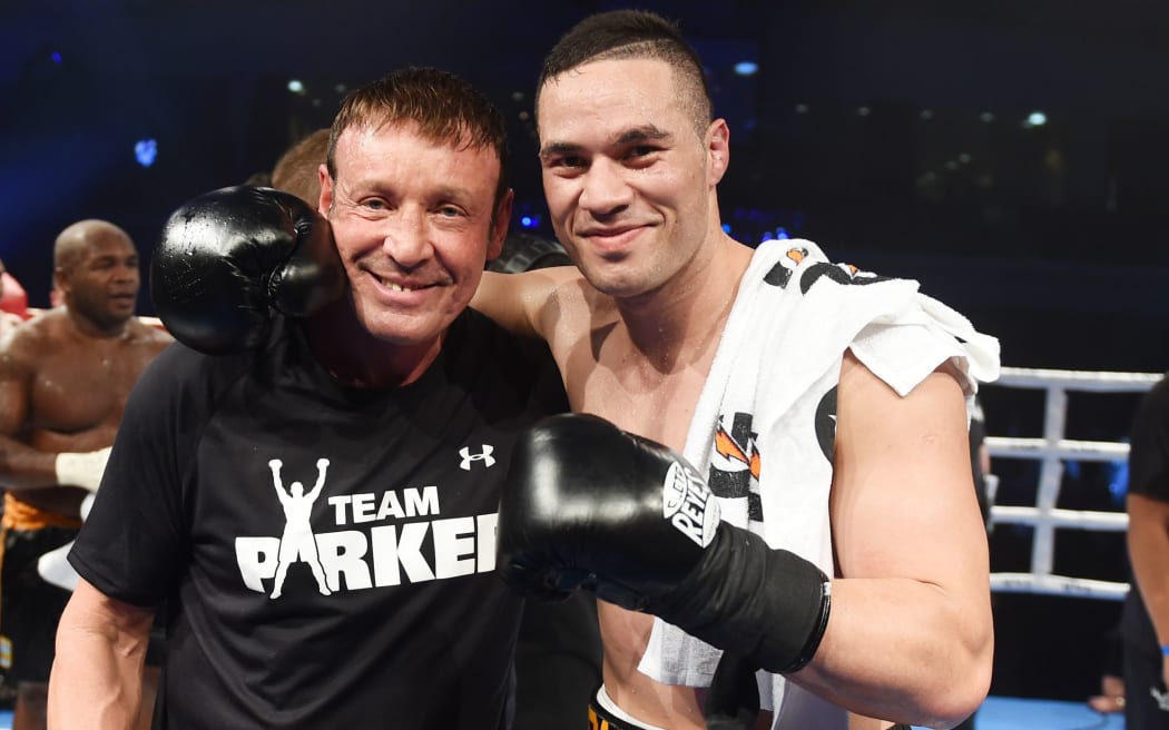 Joseph Parker (R) with trainer Kevin Barry