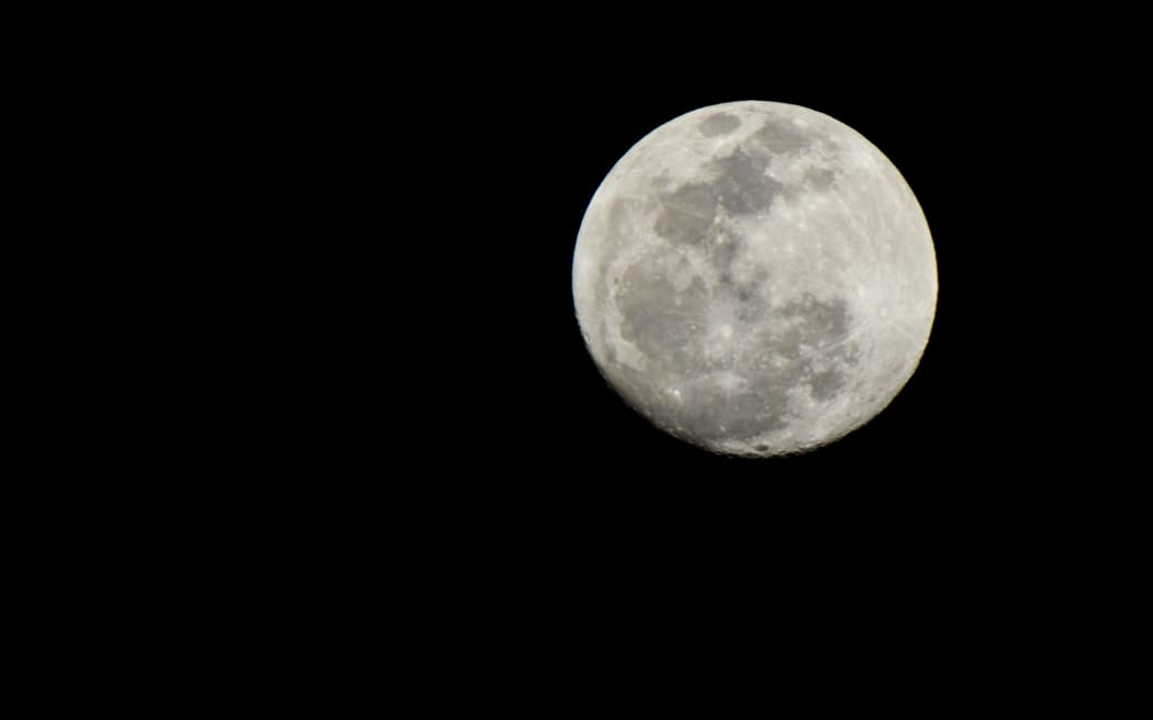 Moon Closeup Showing the Details of Lunar Surface.