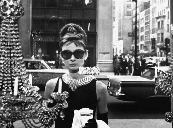 A scene from the film Breakfast at Tiffany's, starring Audrey Hepburn.