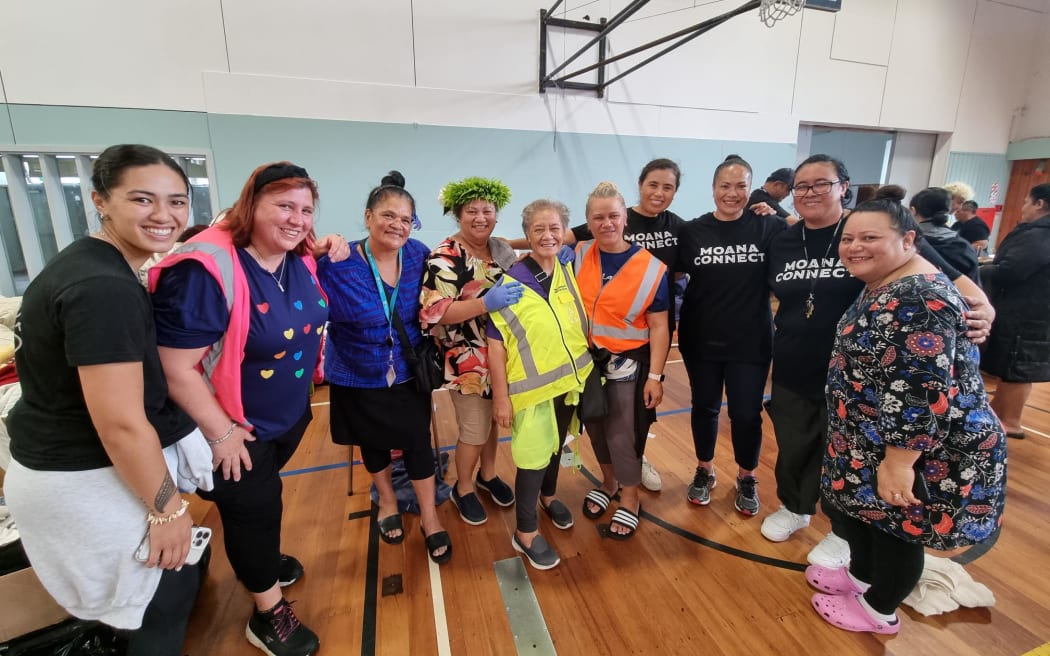 Some of the volunteers helping at the Māngere welfare centre. 31/1/23