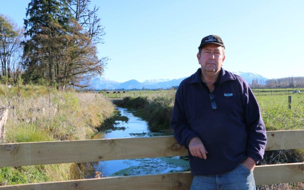 Bryan Beeston on his dairy farm.