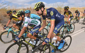 Johan Esteban CHAVES (COL) White Combined Jersey, SAM BEWLEY (NZL) during the 72nd Tour of Spain 2017, La Vuelta cycling race Stage 14, Ecija - Sierra de La Pandera 1830m (175km) on September 2, 2017 in Spain