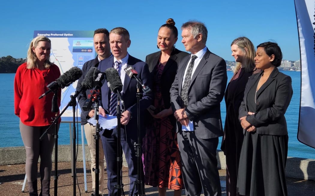 Chris Hipkins, David Parker and Carmel Sepuloni at the announcement of the plan on 6 August.