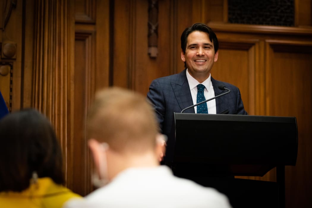 Simon Bridges addresses media after Judith Collins loses her leadership