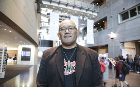 04072016 Photo: Rebekah Parsons-King. Maori language week kicks off with a parade from Wellington Train Station to Te Papa. 4000+ people paraded through wellington to promote Te Reo. Ngahiwi Apanui, Chief Executive, Maori Language Commission.