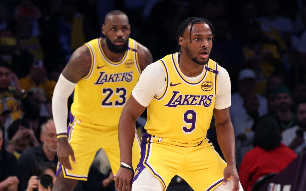 Family over everything LeBron and son Bronny share court in NBA first RNZ News