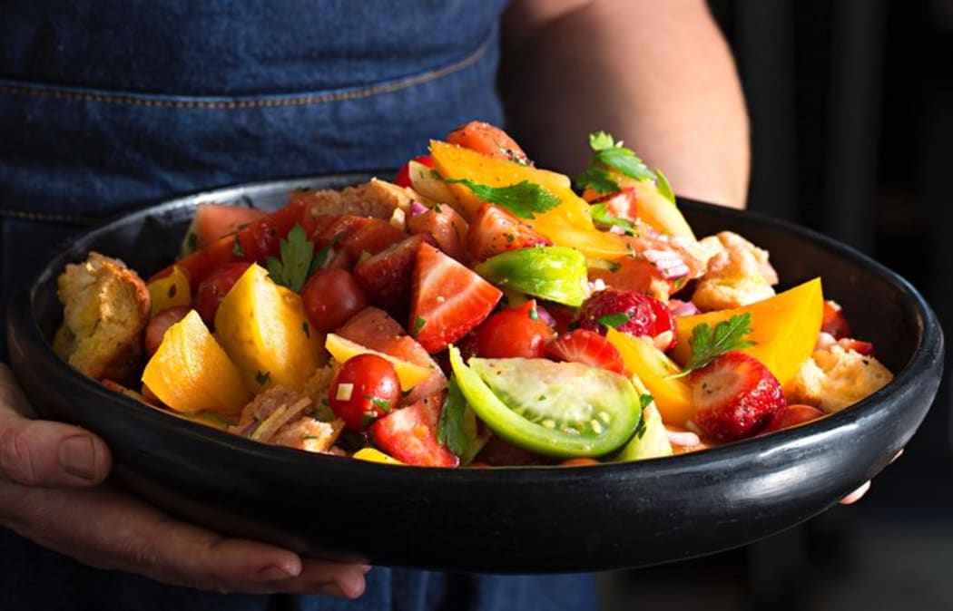 Tomato and summer fruit Panzanella