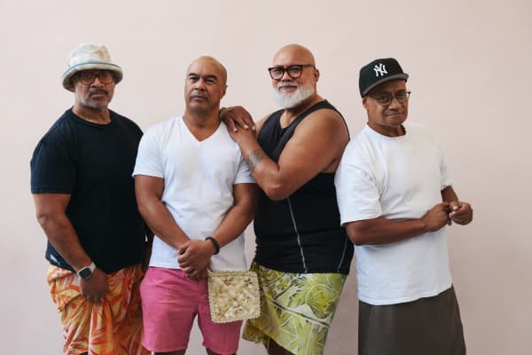 Naked Samoan comedy group, from left to right, Mario Gaoa, Shimpal Lelisi, David Fane, Oscar Kightley.