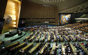 Csaba Kőrösi, President of the seventy-seventh session of the United Nations General Assembly, addresses the 17th plenary meeting of the resumed General Assembly Eleventh Emergency Special Session of the General Assembly on Ukraine.