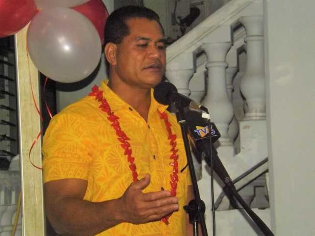 Samoa Minister of Communications and Information Technology Afamasaga Rico Tupa'i speaking at the soft launch of radio 2ap new FM statio