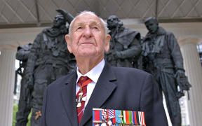 Les Munro at the Bomber Command Memorial in London.