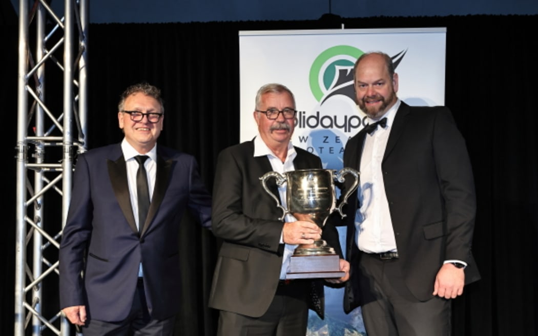 Ian Smith receiving an award for his Outstanding Contribution to the Holiday Park sector.