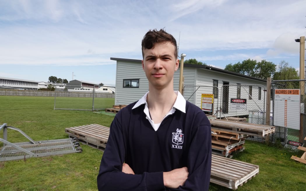 Hamish Edmunds worked on the building site this year, alongside doing work experience and studying accounting.