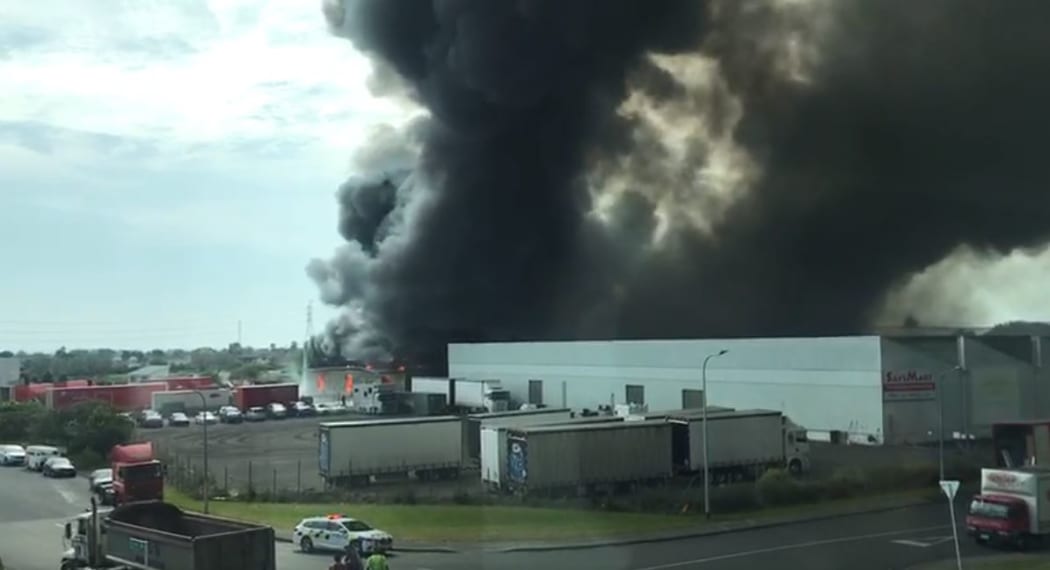 Eighty firefighters managed to stop the fire at freight company United Movers spreading to nearby buildings.