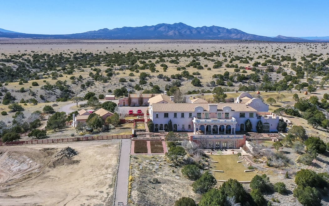 An aerial view of Jeffrey Epstein's Zorro Ranch outside of Santa Fe, New Mexico.