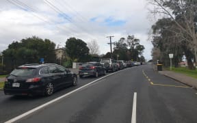 In Northcote, cars were bumper to bumper as congestion built around College Rd, where there is a Covid-19 testing site.