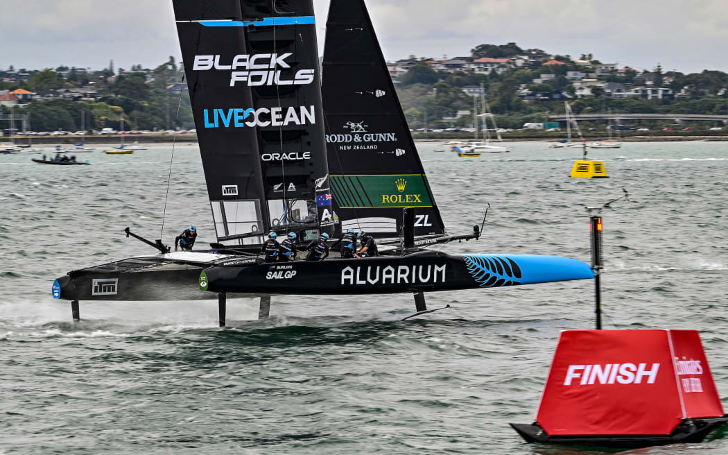 Black Foils, New Zealand SailGP Team during a New Zealand Sail Grand Prix, Auckland practice session on the Waitematā Harbour, Auckland, New Zealand on Friday 17 January 2025.
Photo: Alan Lee / Photosport