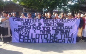 Tongan women protest against the United Nations Committee on the Elimination of Discrimination against Women, arguing it includes counter-culture clauses such as same sex marriage and abortion.