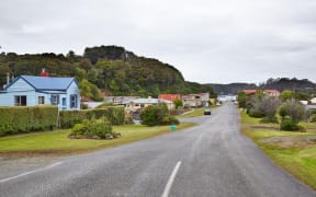 Street view in Oban, New Zealand, town on Stewart Island, main street