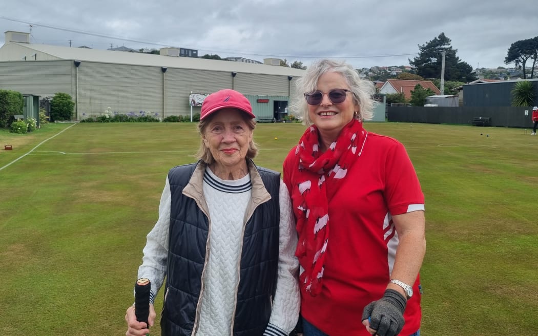 Tainui Croquet club member Trish Enright (left) and club president Helen Day